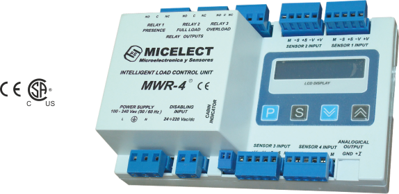 Unidad de control pesacargas MWR-4 para sensores WR de MICELECT