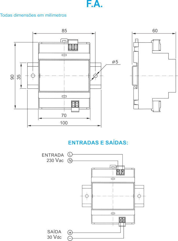 FA FUENTE DE ALIMENTACION dimensiones