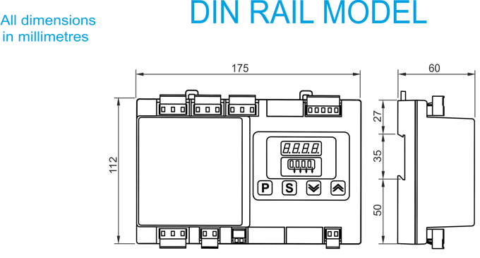 MWR-4 load weighing controller for elevators and lifts by MICELECT dimensions