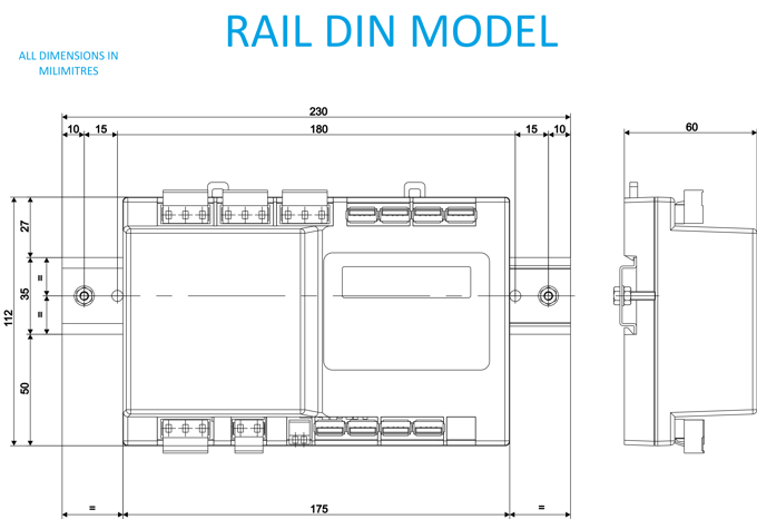 MWR-8 load weighing controller for elevators and lifts by MICELECT dimensions